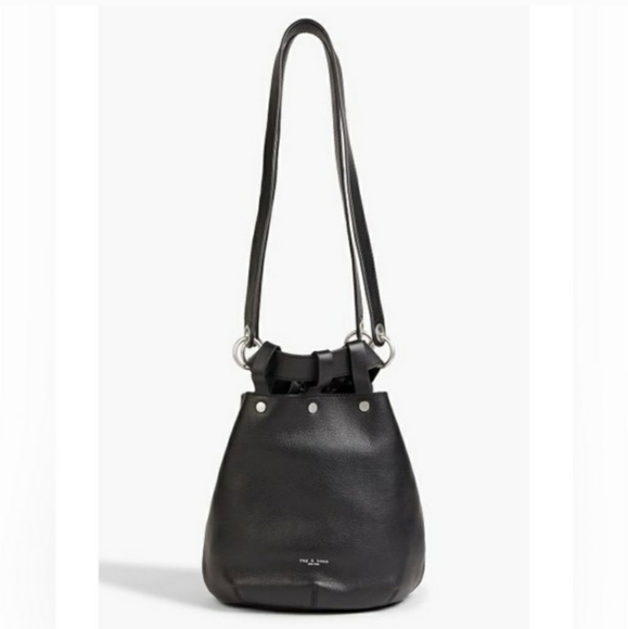 Rag & Bone Alley Bucket Black Pebbled Learher Purse NWT - Picture 2 of 8